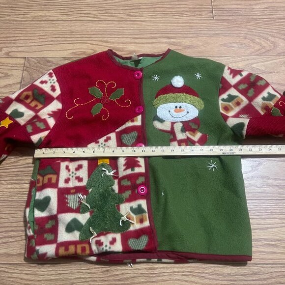 Vintage Fleece Christmas Sweater Medium - Picture 6 of 12
